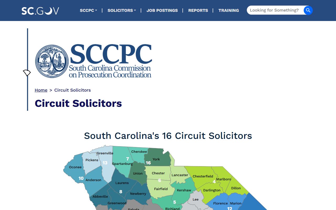 South Carolina circuit solicitors list used for York County arrest records expungement