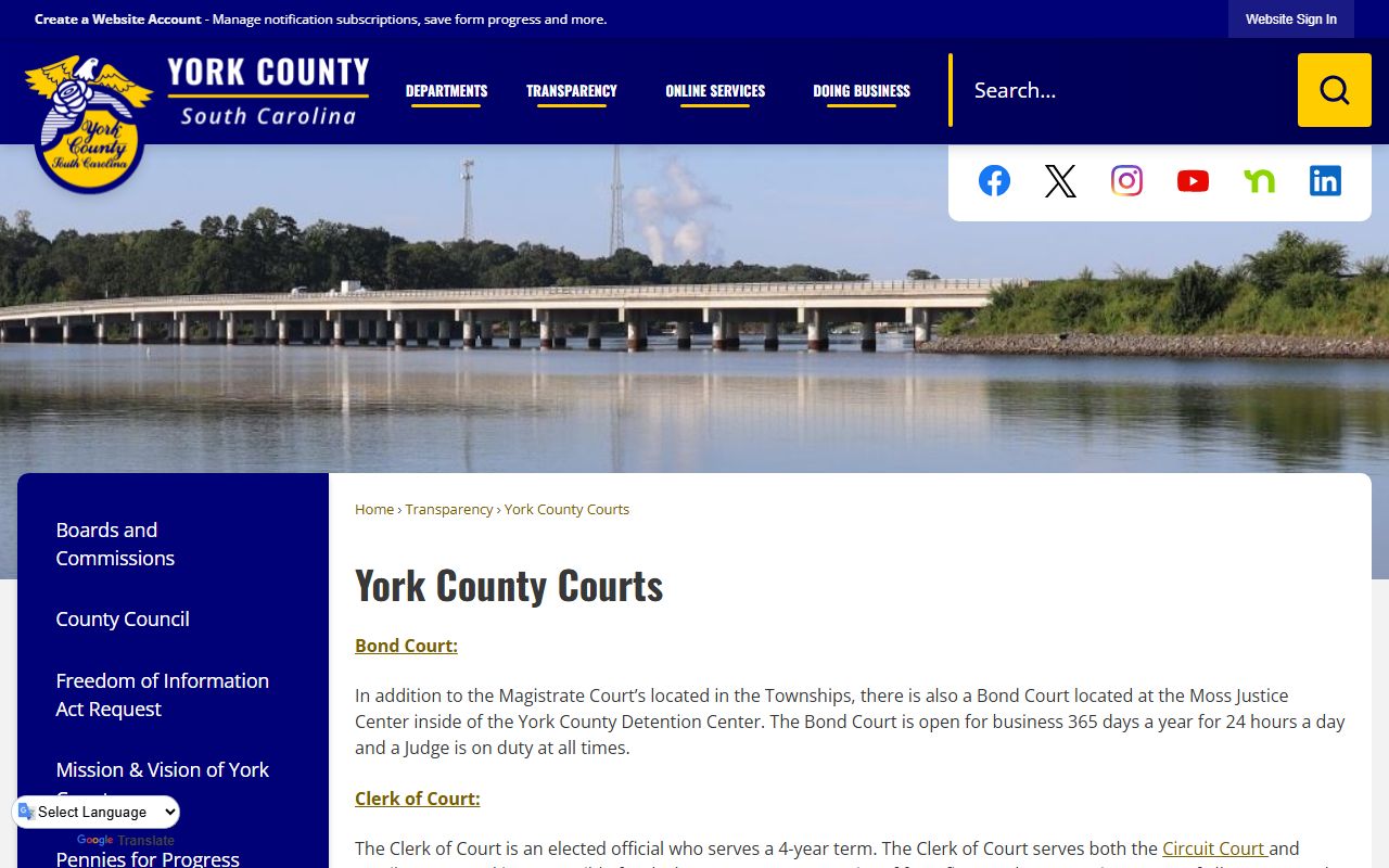 York County Courts overview describing the court system and York County court records offices