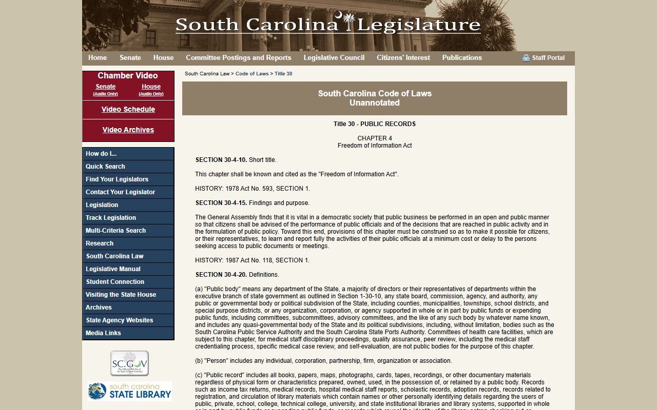 York County public records under the South Carolina Freedom of Information Act